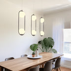 Oval Cage Globe Pendant Light With Minimal Frame