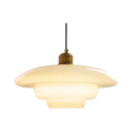 Art Deco Layered Glass Pendant Light With Tiered Shade