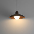 Japanese Wabi Sabi Walnut Pendant Lights With Dome Shade