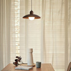 Japanese Wabi Sabi Walnut Pendant Lights With Dome Shade