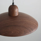 Japanese Wabi Sabi Walnut Pendant Lights With Dome Shade
