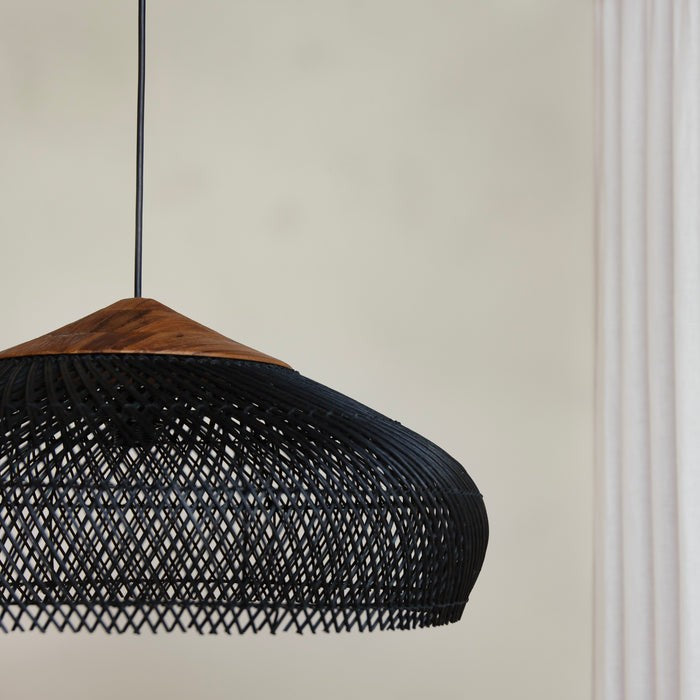Bohemian Rattan Pendant Lights With Woven Shade