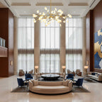 Branching Sputnik Chandelier With Frosted Teardrop Glass Shades