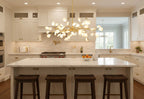 Branching Sputnik Chandelier With Frosted Teardrop Glass Shades