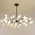 Branching Sputnik Chandelier With Frosted Teardrop Glass Shades