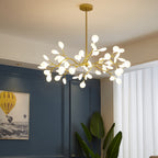 Branching Sputnik Chandelier With Frosted Teardrop Glass Shades