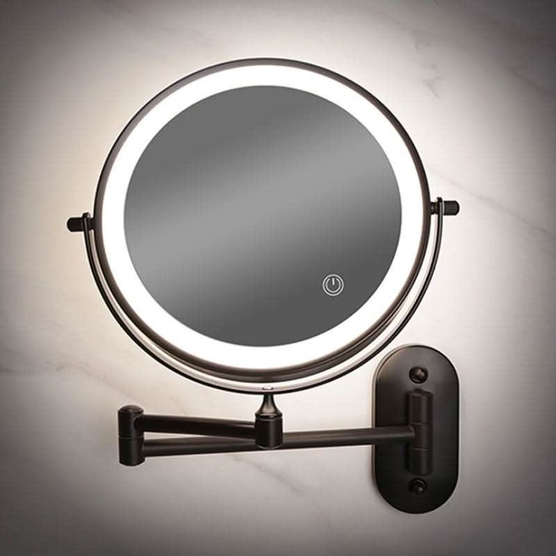 LED Magnifying Makeup Mirror Wall-Mounted Rechargeable Illuminated Vanity Mirror with Touch Control and Extendable Arm