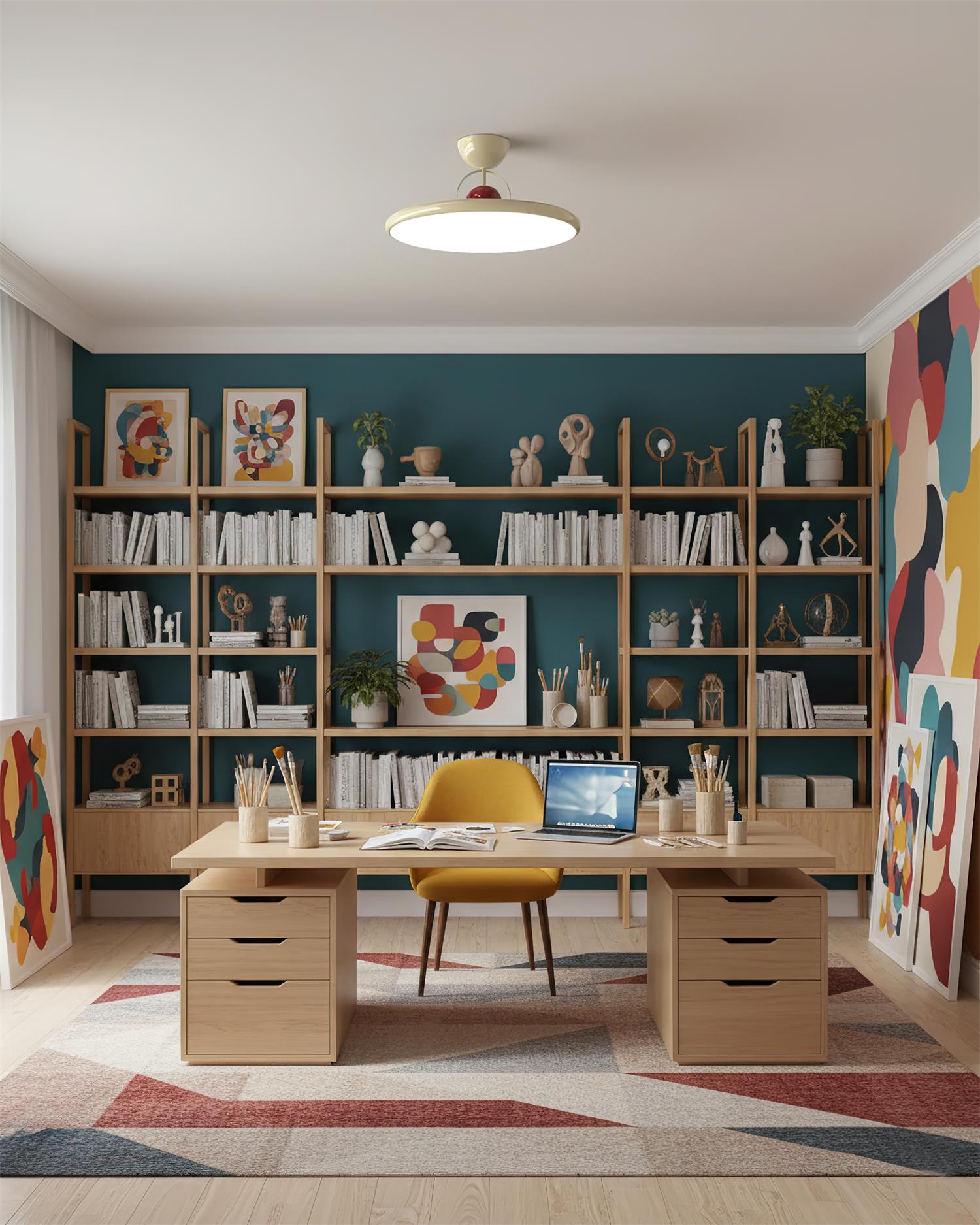 Floating Disc Ceiling Light With Offset Canopy