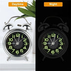 Loud Twin Bell Alarm Clock Retro Metal Analogue Bedside Clock with Silent Non-Ticking Movement | Night Light and Luminous Dial for Heavy Sleepers