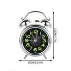 Loud Twin Bell Alarm Clock Retro Metal Analogue Bedside Clock with Silent Non-Ticking Movement | Night Light and Luminous Dial for Heavy Sleepers