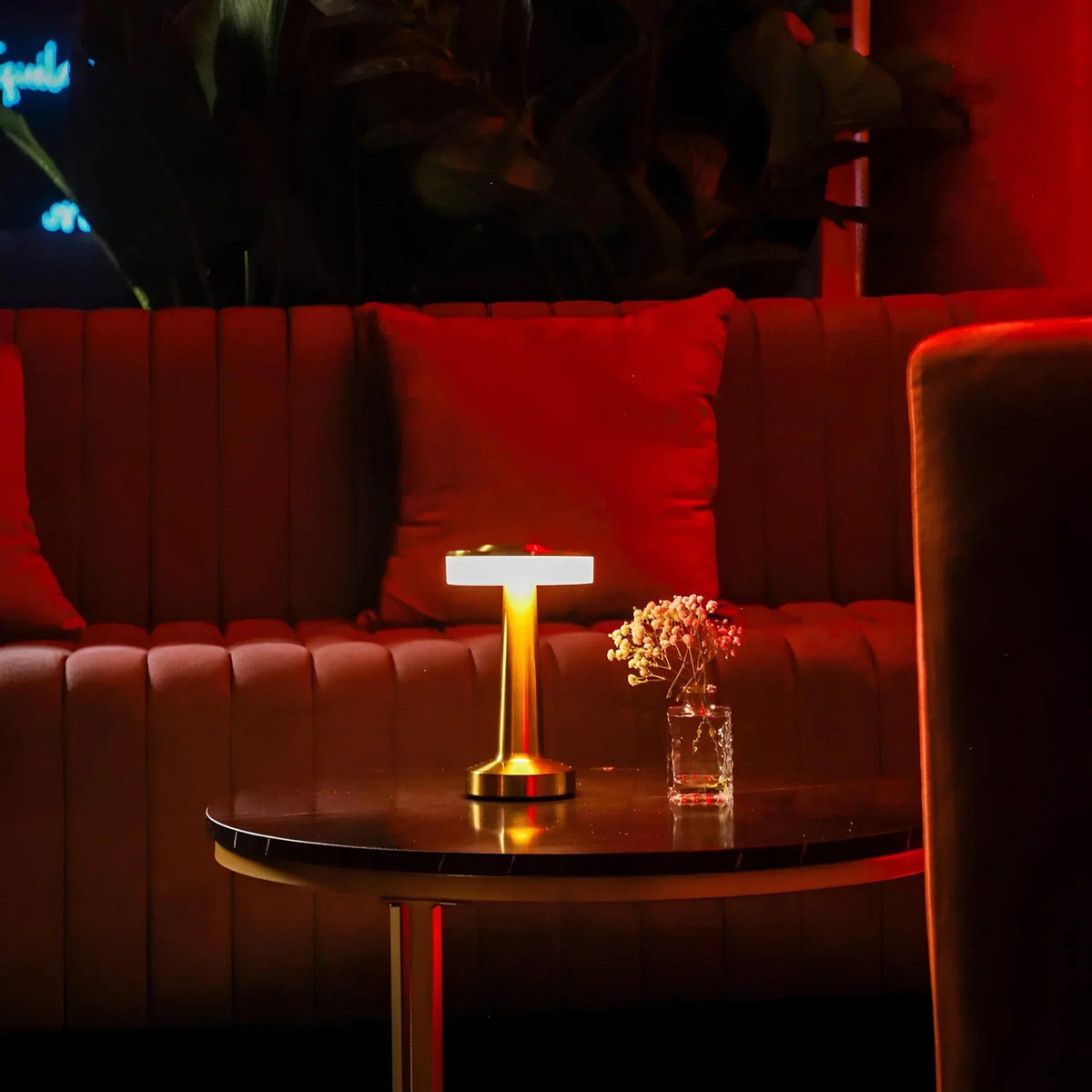 Cordless Table Lamp Rechargeable LED Retro Metal Mushroom Lamp Dimmable with Adjustable Colour Temperature for Restaurant | Dining Table and Bedside