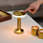 Cordless Table Lamp Rechargeable LED Retro Metal Mushroom Lamp Dimmable with Adjustable Colour Temperature for Restaurant | Dining Table and Bedside