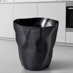 Crumpled Paper Design Waste Bin Minimalist Irregular Shape Plastic Wastebasket for Bathroom | Bedroom and Office