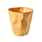 Crumpled Paper Design Waste Bin Minimalist Irregular Shape Plastic Wastebasket for Bathroom | Bedroom and Office