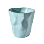 Crumpled Paper Design Waste Bin Minimalist Irregular Shape Plastic Wastebasket for Bathroom | Bedroom and Office