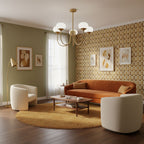 3-Light Glass Globe Chandelier With Brass Frame