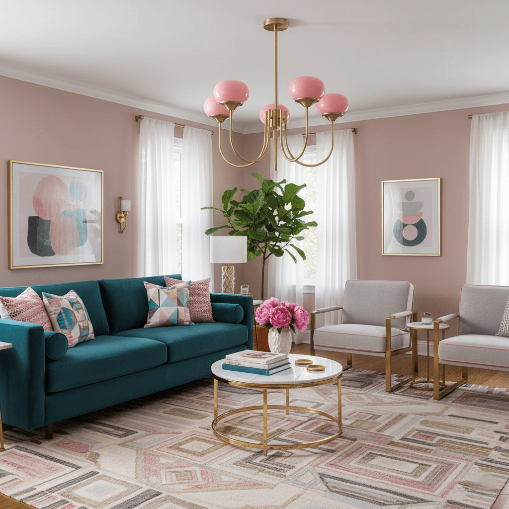 3-Light Glass Globe Chandelier With Brass Frame