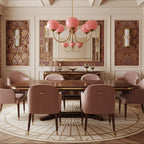 3-Light Glass Globe Chandelier With Brass Frame