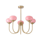3-Light Glass Globe Chandelier With Brass Frame