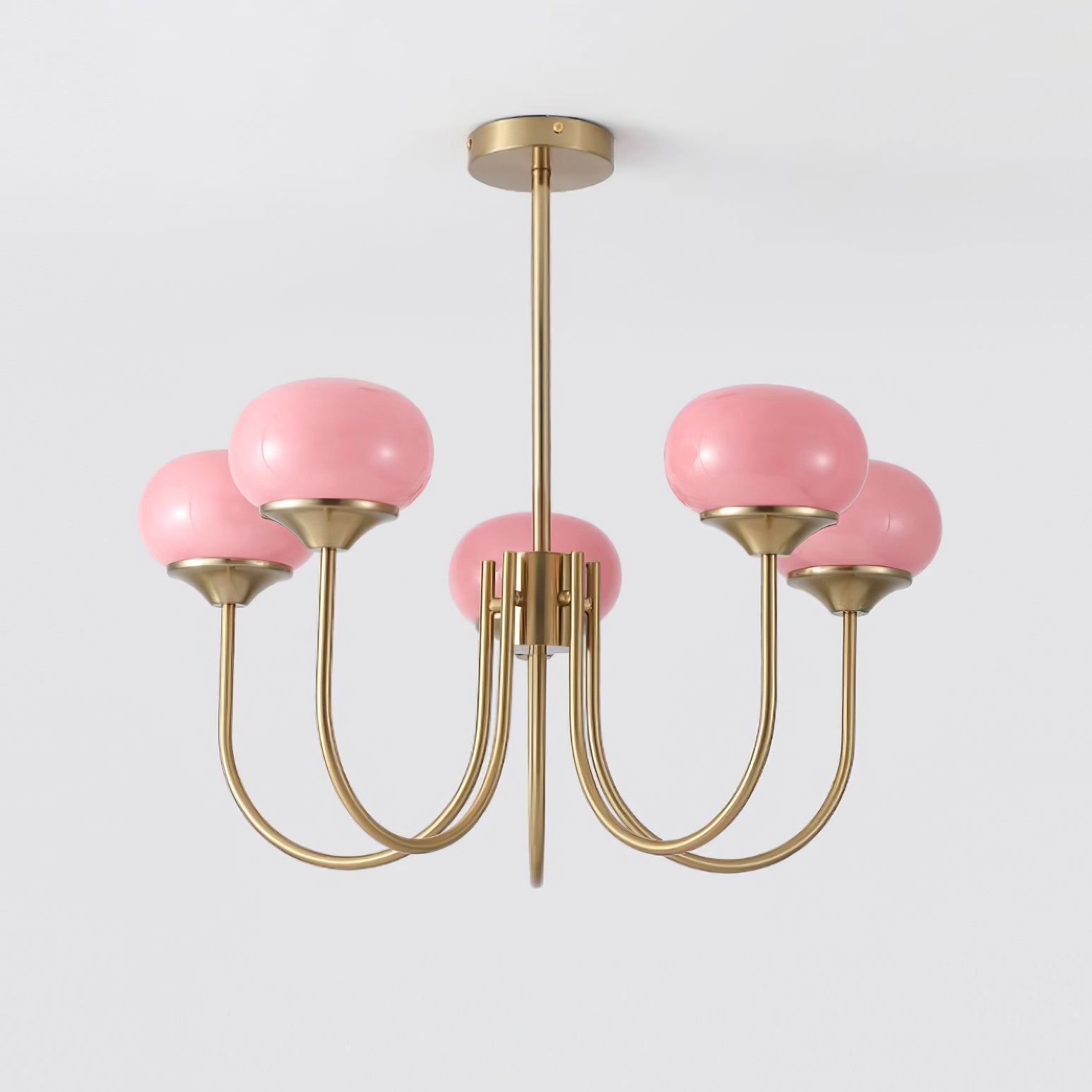 3-Light Glass Globe Chandelier With Brass Frame