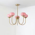 3-Light Glass Globe Chandelier With Brass Frame