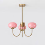 3-Light Glass Globe Chandelier With Brass Frame