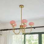 3-Light Glass Globe Chandelier With Brass Frame