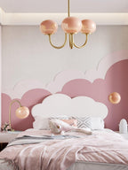 3-Light Glass Globe Chandelier With Brass Frame