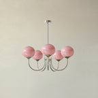 3-Light Glass Globe Chandelier With Brass Frame