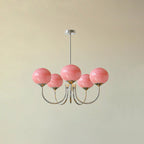 3-Light Glass Globe Chandelier With Brass Frame