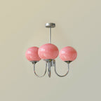 3-Light Glass Globe Chandelier With Brass Frame