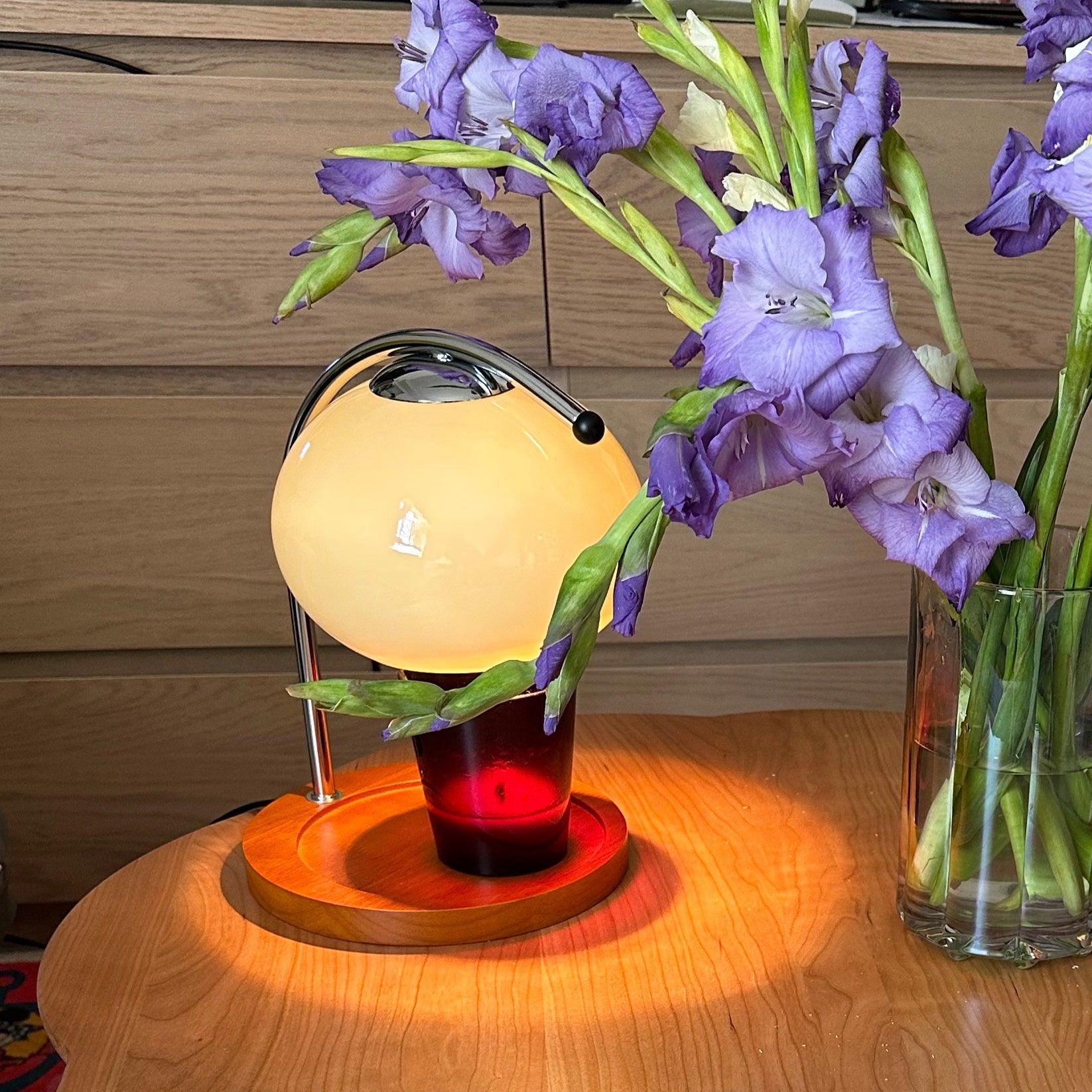 Candle Warmer Table Lamp With Glass Dome Shade