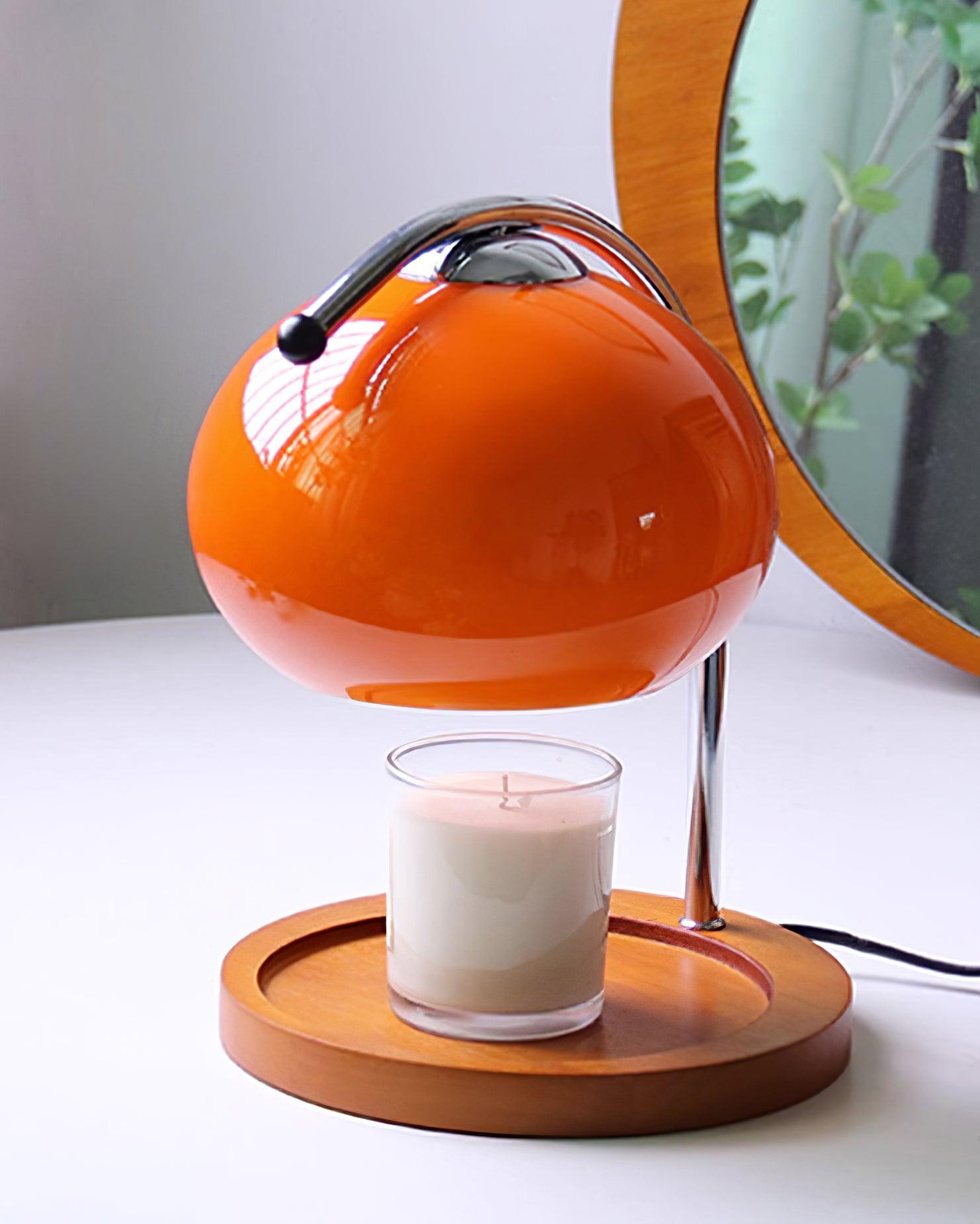 Candle Warmer Table Lamp With Glass Dome Shade