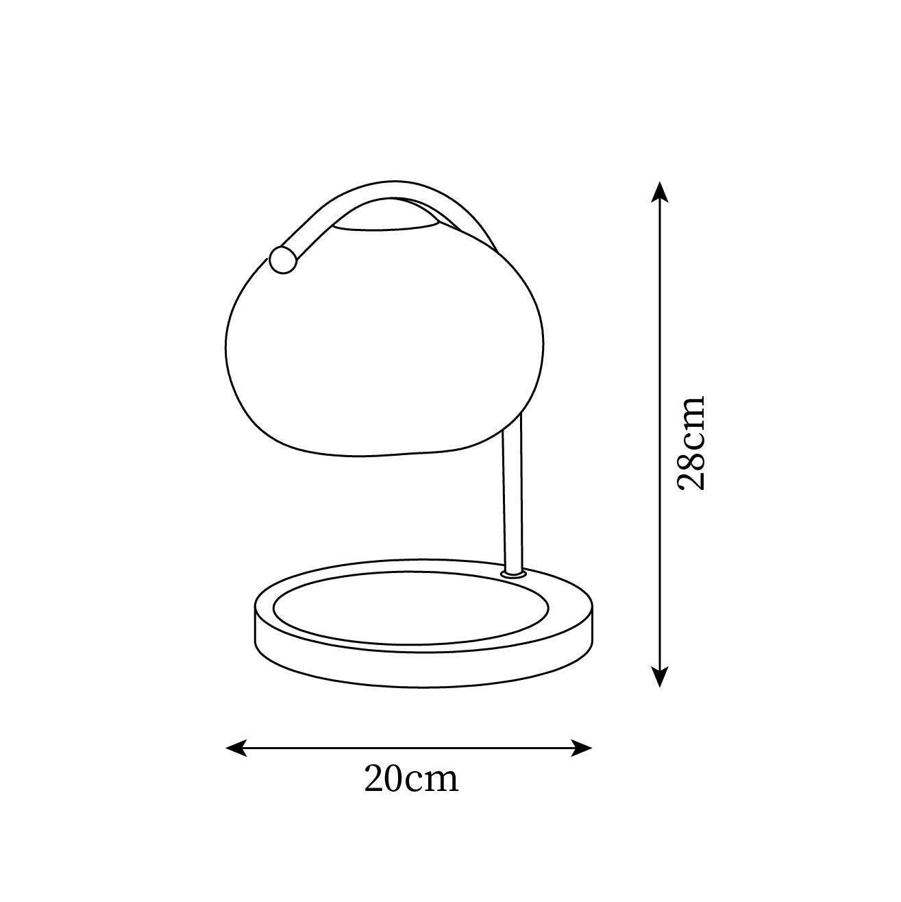 Candle Warmer Table Lamp With Glass Dome Shade