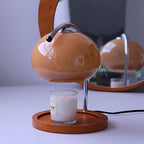 Candle Warmer Table Lamp With Glass Dome Shade