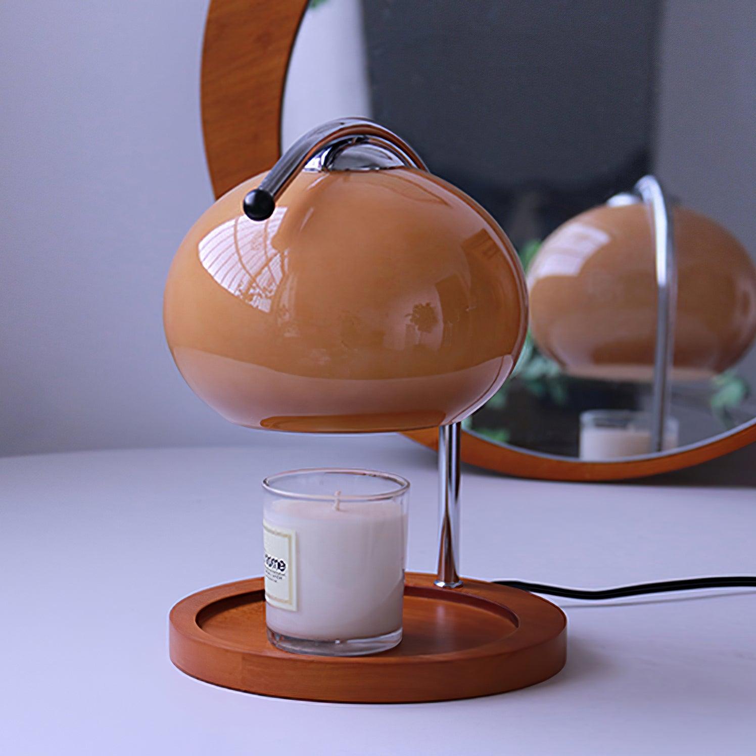 Candle Warmer Table Lamp With Glass Dome Shade