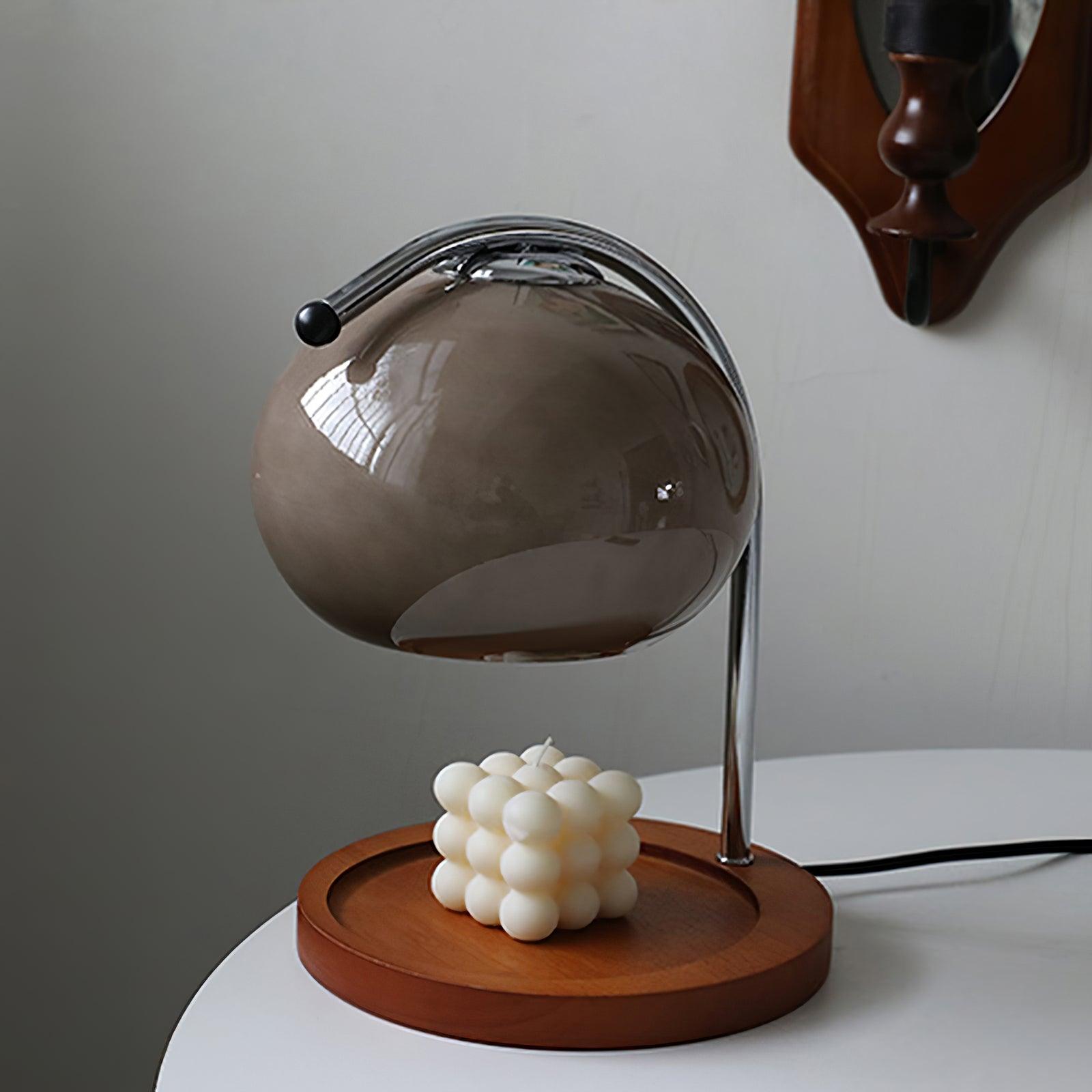 Candle Warmer Table Lamp With Glass Dome Shade