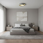 Modern Flush Mount Ceiling Light With Floating Ring Diffuser