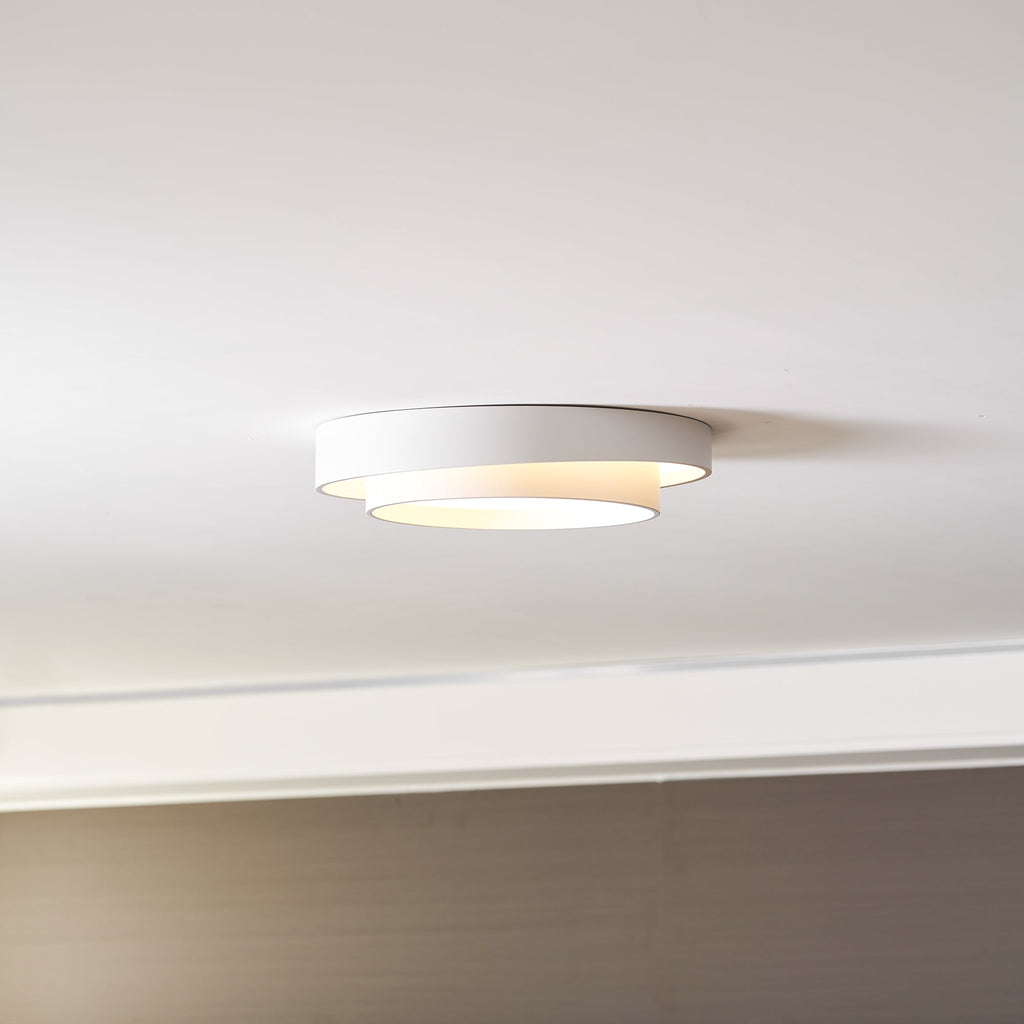 Modern Flush Mount Ceiling Light With Floating Ring Diffuser