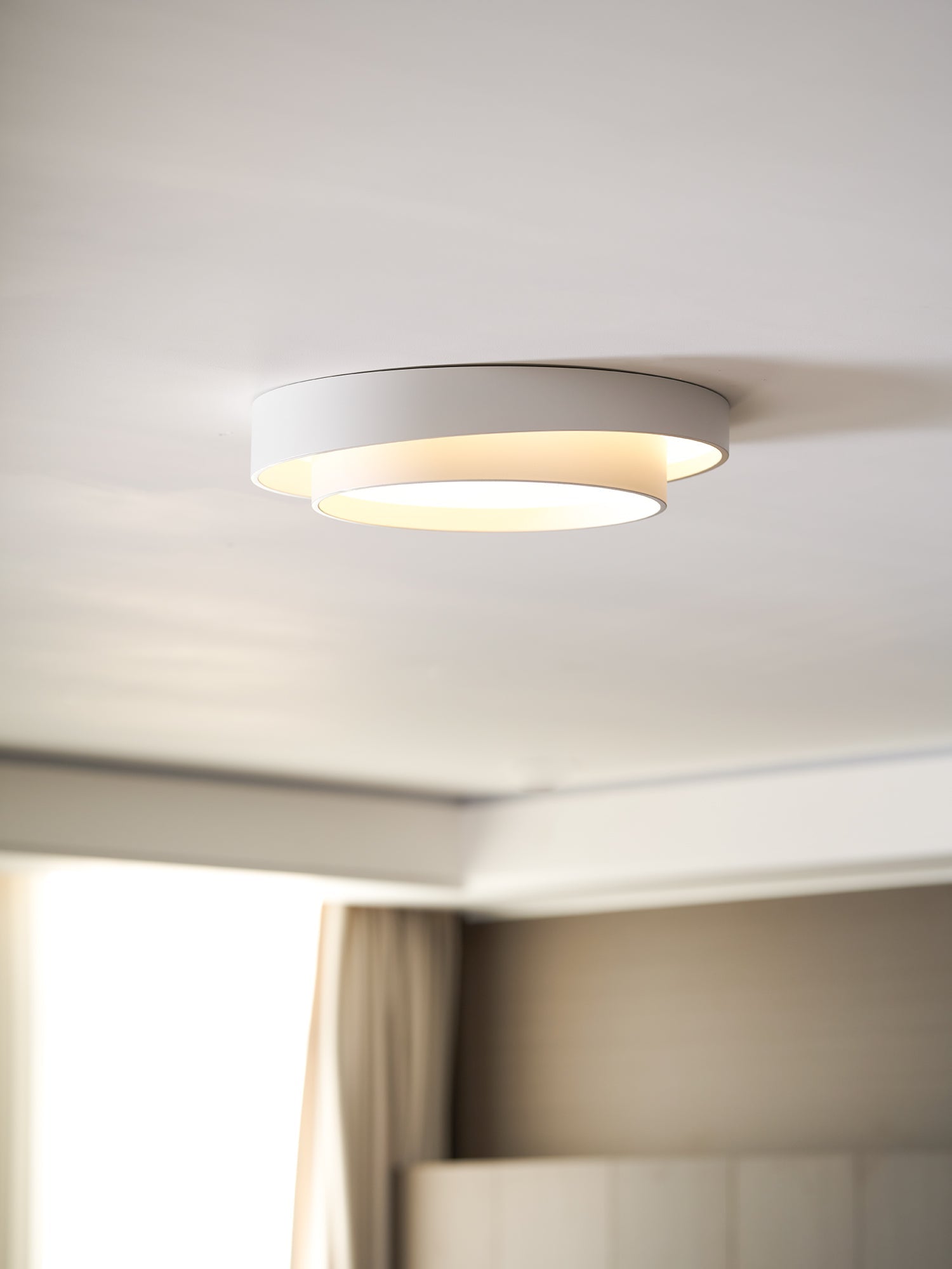 Modern Flush Mount Ceiling Light With Floating Ring Diffuser