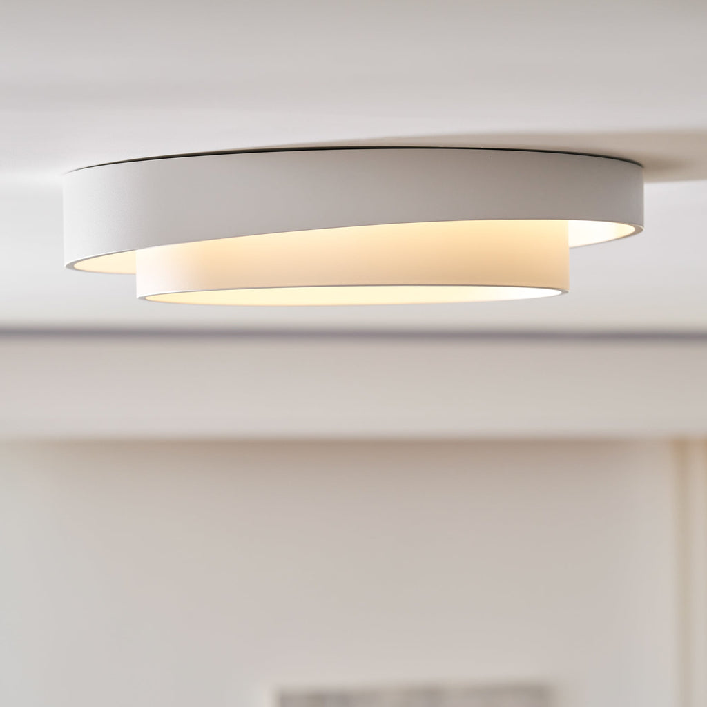 Modern Flush Mount Ceiling Light With Floating Ring Diffuser