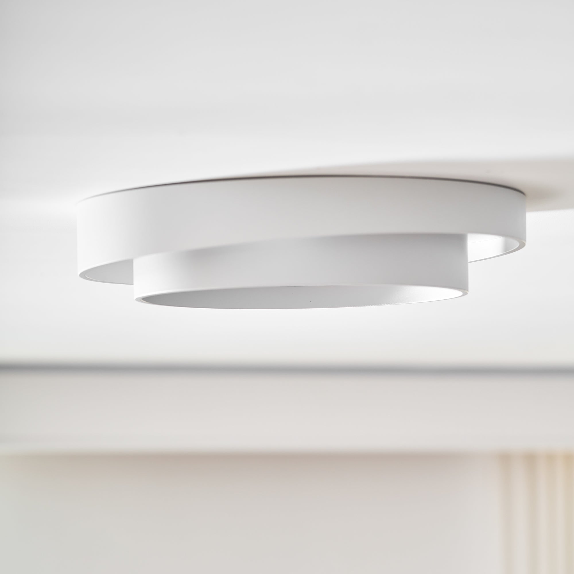 Modern Flush Mount Ceiling Light With Floating Ring Diffuser