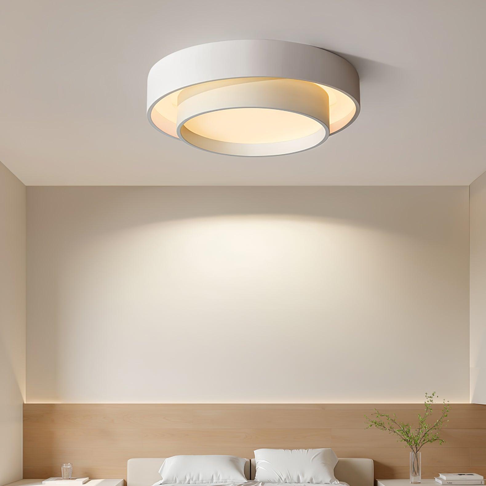 Modern Flush Mount Ceiling Light With Floating Ring Diffuser