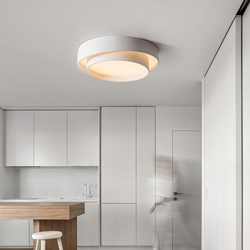 Modern Flush Mount Ceiling Light With Floating Ring Diffuser