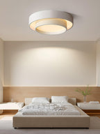 Modern Flush Mount Ceiling Light With Floating Ring Diffuser