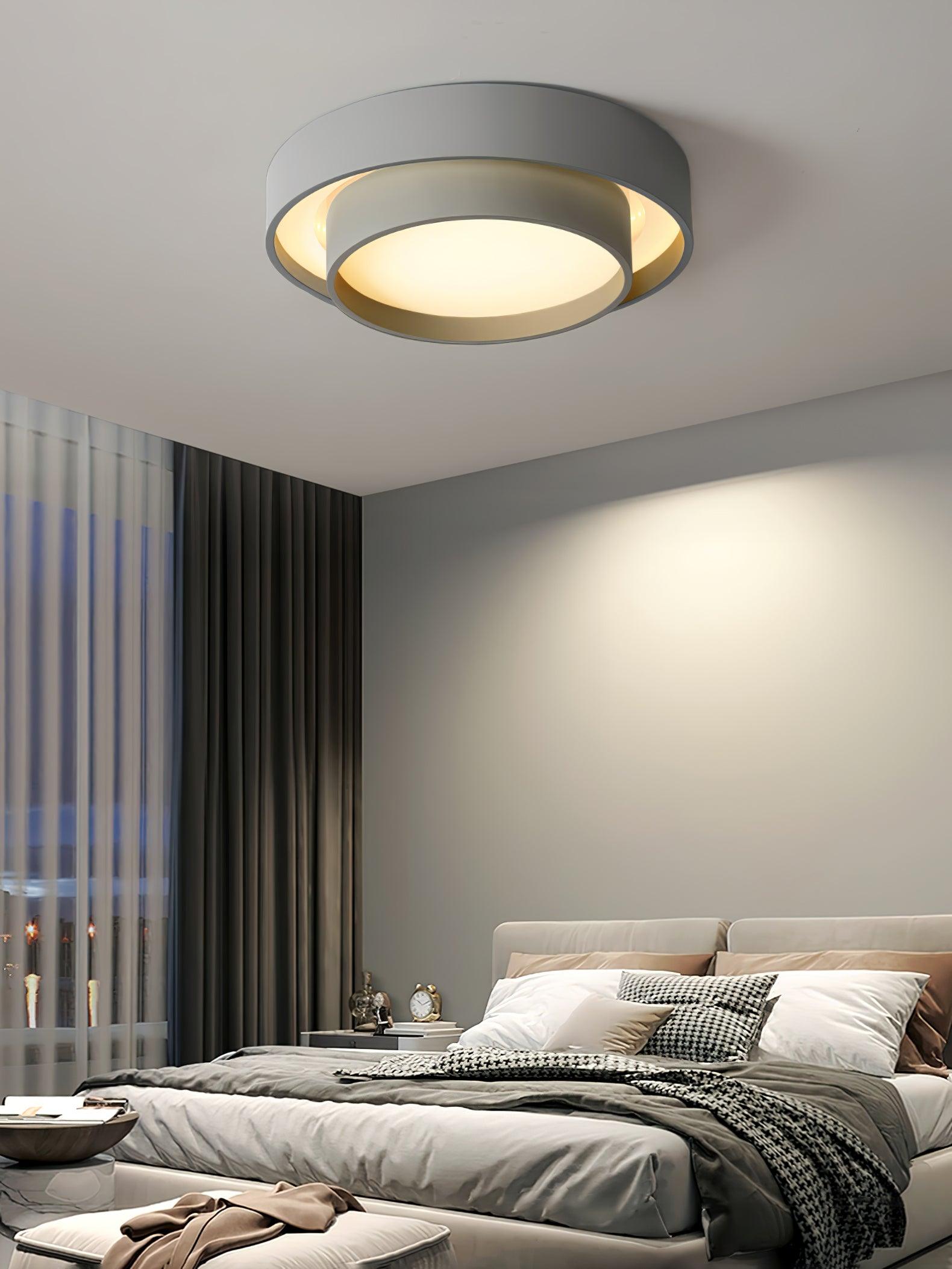 Modern Flush Mount Ceiling Light With Floating Ring Diffuser