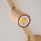 Adjustable Wood Bar Multi-Spot Ceiling Light With Pivot Spotlights
