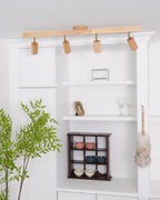 Adjustable Wood Bar Multi-Spot Ceiling Light With Pivot Spotlights