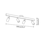 Adjustable Wood Bar Multi-Spot Ceiling Light With Pivot Spotlights