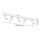Adjustable Wood Bar Multi-Spot Ceiling Light With Pivot Spotlights